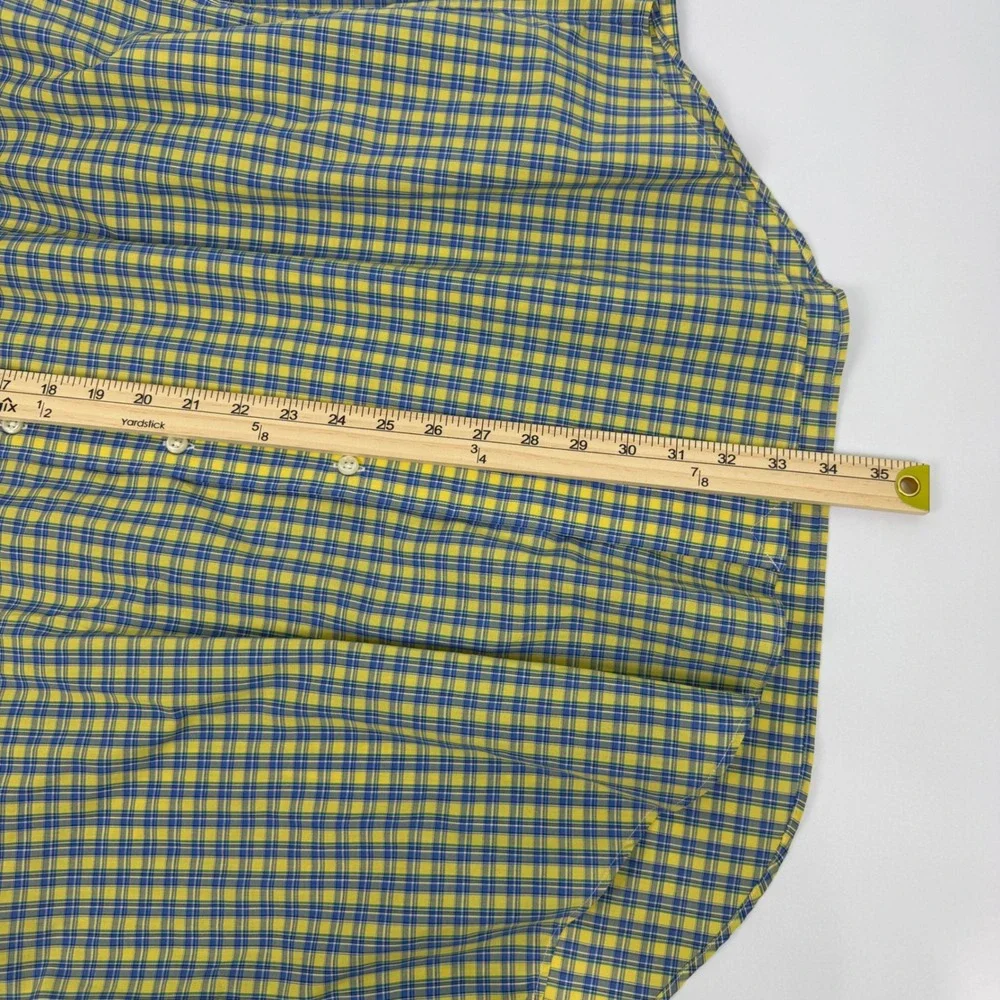 Polo Ralph Lauren Blake Mens M‎ Yellow Blue Plaid Long Sleeve Button Down Shirt